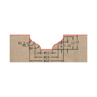 Фреза профильная для фасадов (35x15x60 мм; S=12 мм) Greencut BX11062