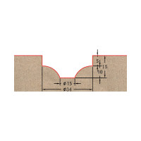 Фреза профильная для фасадов (34x15x60 мм; S=12 мм) Greencut BX11081
