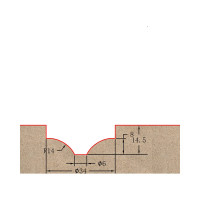 Фреза профильная для фасадов (34x14.5x59.5 мм; S=12 мм) Greencut BX11215