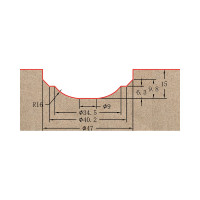 Фреза профильная для фасадов (47x15x60 мм; S=12 мм) Greencut BX11212