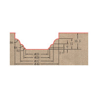Фреза профильная для фасадов (49x18.5x63.5 мм; S=12 мм) Greencut BX11214