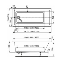 Акриловая ванна VAGNERPLAST CAVALLO 160x70 VPBA167CAV2X-04
