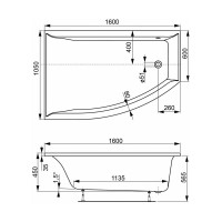 Акриловая ванна VAGNERPLAST VERONELA OFFSET 160x105 Left VPBA160VEA3LX-04