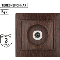 Телевизионная розетка TDM ELECTRIC простая, 0-2400МГц, мама, ЭКО, бук, Таймыр SQ1814-0322