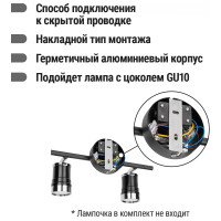 Спот TDM ELECTRIC СНС 2х50Вт, GU10, 230 В, 50 Гц, IP44, Юкка, черный/хром SQ0358-0221
