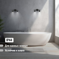 Спот TDM ELECTRIC СНС 2х50Вт, GU10, 230 В, 50 Гц, IP44, Юкка, черный/хром SQ0358-0221