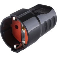 Розетка штепсельная рифленая с заземлением 16А 250B чёрная TDM ELECTRIC SQ1806-0212