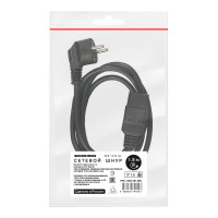 Шнур Power Cube ПВС-АП 3x1,5 S22C19-250-16-1.8, черн, 1.8 м, C19, 3x1.5, 16А, с зазем, Россия RPC-186C191,8BL