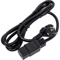 Шнур Power Cube ПВС-АП 3x1,5 S22C19-250-16-1.8, черн, 1.8 м, C19, 3x1.5, 16А, с зазем, Россия RPC-186C191,8BL