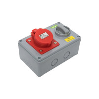 Розетка с блокировкой и выключателем EKF 1414 3Р+РЕ 16А 380В IP44 ps-1414-16-380