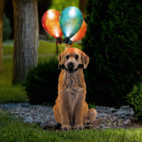 Садовый светильник ЭРА ERASF22-05 Золотистый ретривер щенок на солнечной батарее, 48 см, Б0053357