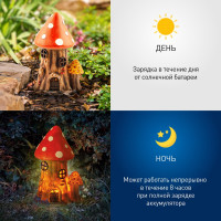 Садовый светильник ЭРА ERASF22-13 Лукоморье на солнечной батарее, полистоун, 23 см, Б0053362