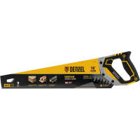 Ножовка по дереву Denzel, 450 мм, 9 TPI, зуб 3D, металлопластиковая рукоятка 24140