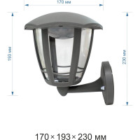 Садово-парковый светильник Apeyron светодиодный, настенный вверх, 8Вт, 6-ти гранный, 720Лм, 6500К, 11-190