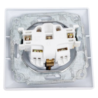 Розетка Intro Solo с заземлением 2P+E Schuko с крышкой, 16А-250В, IP20, СУ, перламутр, Б0053662