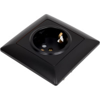 Розетка Intro Solo с заземлением 2P+E Schuko со шторками, 16А-250В, IP20, СУ, антрацит, Б0053685