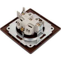 Розетка Intro Solo с заземлением 2P+E Schuko со шторками, 16А-250В, IP20, СУ, антрацит, Б0053685