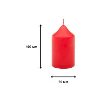 Свеча Антей Candle бочонок 50x100 мм, цвет: красный 5070822