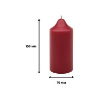 Свеча Антей Candle бочонок 70x150 мм, цвет бордовый 50751027