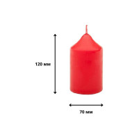 Свеча Антей Candle бочонок 70x120 мм, цвет красный 50741022