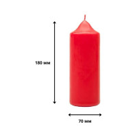 Свеча Антей Candle бочонок 70x180 мм, цвет красный 50710822