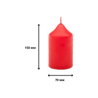 Свеча Антей Candle бочонок 70x150 мм, цвет красный 50751022