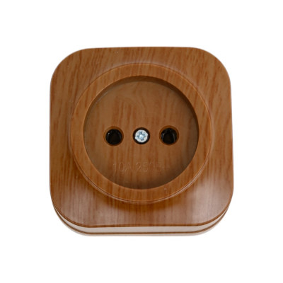 1-ая розетка IEK РС20-2-ХД без з/к о/у 10А GLORY дуб ERH10-K24-10