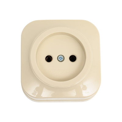 1-ая розетка IEK РС20-2-ХК без з/к о/у 10А GLORY кремовый ERH10-K33-10