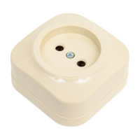 1-ая розетка IEK РС20-2-ХК без з/к о/у 10А GLORY кремовый ERH10-K33-10