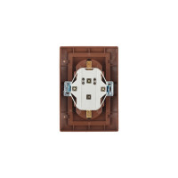 Двойная розетка Intro Plano с заземлением 2x2P+E Schuko, 16А-250В, IP20, СУ, венге Б0053921