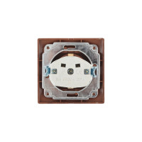 Розетка Intro Plano с заземлением 2P+E Schuko с крышкой, 16А-250В, IP20, СУ, венге, Б0053900