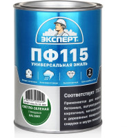Эмаль ЭКСПЕРТ ПФ-115 глянцевая светло-зеленая RAL 6001 0,8 кг 34106