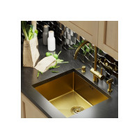 Мойка для подстольного монтажа MIXLINE PRO 50x44х20 см, толщина 3 мм, выпуск 3 1/2, с сифоном, золото 548570