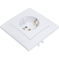 Розетка Intro Plano 1-202-01 с заземлением 2P+E Schuko, 16А-250В, IP20, СУ, белый, Б0053874