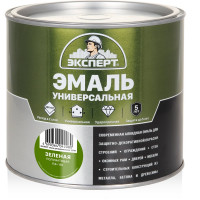 Эмаль универсальная алкидная полуматовая ЭКСПЕРТ зеленая 1,8 кг 30494