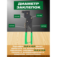 Поворотный заклепочник ВОЛАТ 2,4-4,8 мм 34015-12