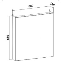 Зеркальный шкаф RUNO Руно Лада 60 графит 00-00001161