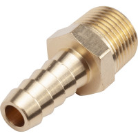 Разъем 3/8" внешняя резьба - "елочка" 10мм, латунь, в блистере AV Steel AV-700317B