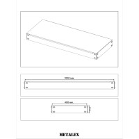 Металлическая полка с комплектом траверс для стеллажей Metalex серии HARD 1000х400 ООО Металекс АСР1040
