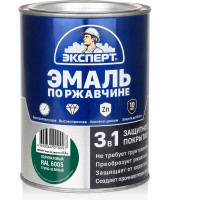 Эмаль по ржавчине 3в1 полуматовая ЭКСПЕРТ темно-зеленый RAL 6005 0,8 кг 28328