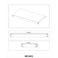 Металлическая полка с комплектом траверс для стеллажей Metalex серии HARD 1200х600 ООО Металекс АСР1260