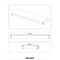 Металлическая полка с комплектом траверс для стеллажей Metalex серии HARD 1400х400 ООО Металекс АСР1440