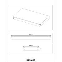 Металлическая полка с комплектом траверс для стеллажей Metalex серии HARD 1000х600 ООО Металекс АСР1060