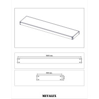 Металлическая полка с комплектом траверс для стеллажей Metalex серии HARD 1800х400 ООО Металекс АСР1840