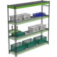 Металлическая полка с комплектом траверс для стеллажей Metalex серии HARD 1800х400 ООО Металекс АСР1840