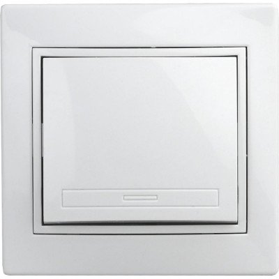 Одноклавишный выключатель Intro Plano 1Э-101-01 10А-250В, IP20, СУ, без лапок, белый, Б0053950
