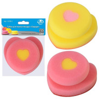 Губка для мытья посуды МУЛЬТИДОМ NEW Сердце 2 цвета VL58-2