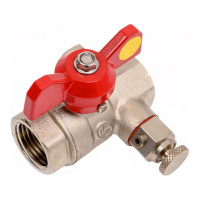 Шаровой Кран DOUBLE-LIN латунный резьбовой, бабочка, с дренажем ВР/ВР 1/2" LL1066 (1/2")