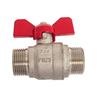 Шаровой Кран DOUBLE-LIN латунный резьбовой, бабочка НР/НР 3/4" LL1036 (3/4")