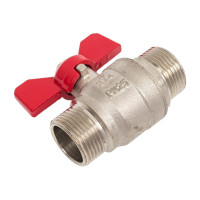 Шаровой Кран DOUBLE-LIN латунный резьбовой, бабочка НР/НР 3/4" LL1036 (3/4")